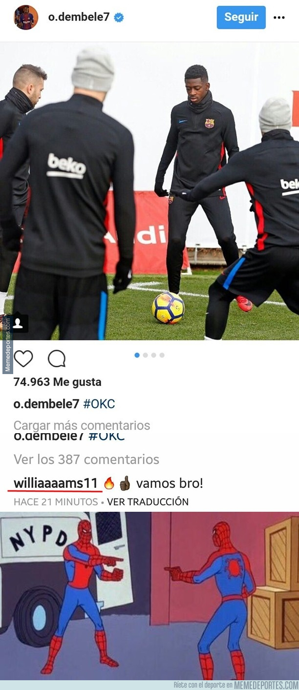 1012029 - El genial mensaje de Williams a Dembele en Instagram, esto sí es ser bros
