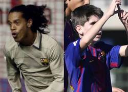 Enlace a Un canterano del Barça calca con 12 años un gol del mejor Ronaldinho