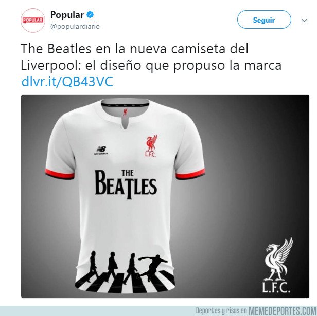1016093 - La marca que viste al Liverpool propuso una camiseta con The Beatles