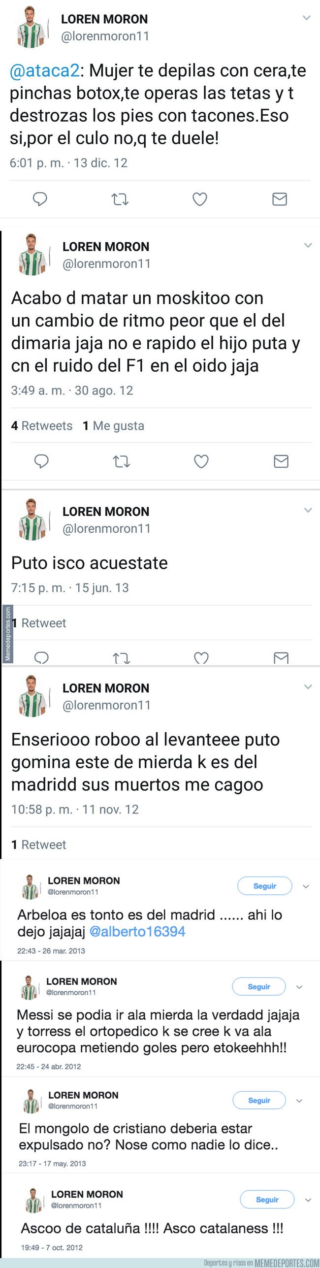 1019606 - ¿El nuevo Ceballos? Salen a la luz tuits del pasado de Loren Moron, el nuevo jugador estrella del Betis