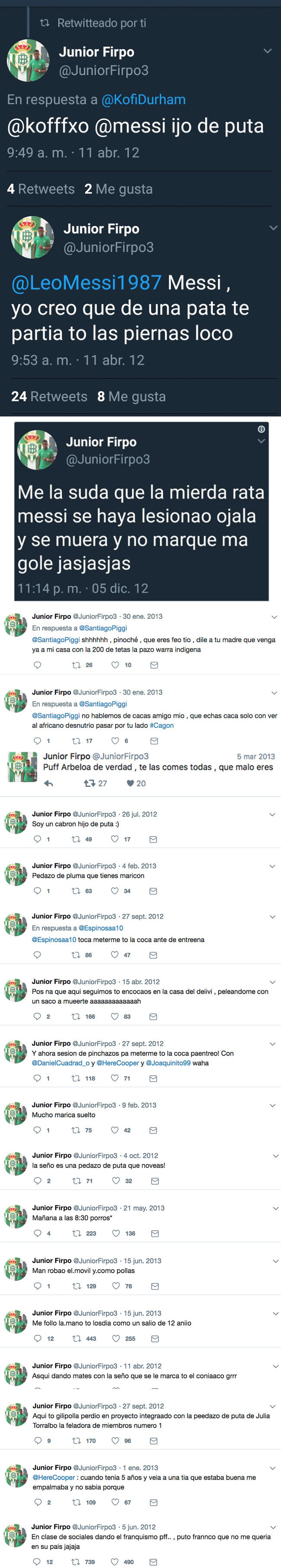 1022104 - Salen a la luz los polémicos tuits de Junior Firpo, jugador del Real Betis