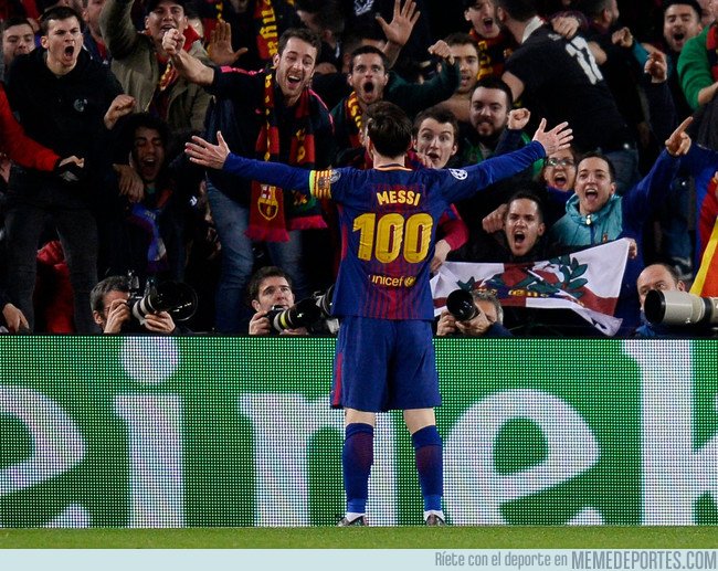 1025643 - Celebración de los 100 Goles de Messi en Champions