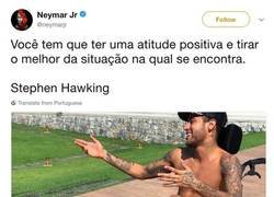 Enlace a Neymar hace una dedicatoria a Stephen Hawking pero mea fuera de tiesto con el cosplay absurdo
