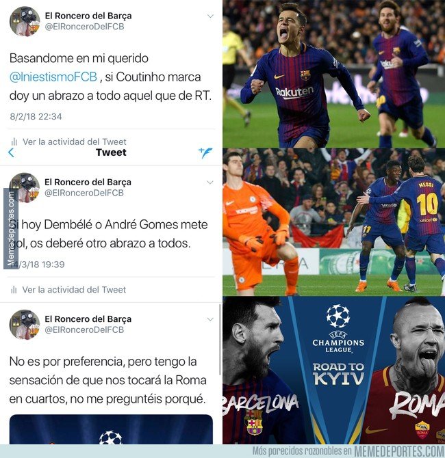 1025878 - El twittero que acierta todas las predicciones del Barça y es lo contrario a Roncero