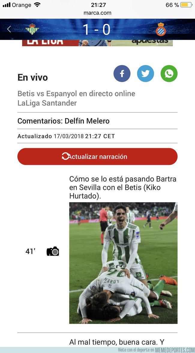 1026019 - Bartra se lo pasa bien en la victoria del Betis 3-0 al Espanyol