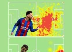 Enlace a La comparación de los mapas de calor Cristiano Ronaldo vs Messi esta temporada