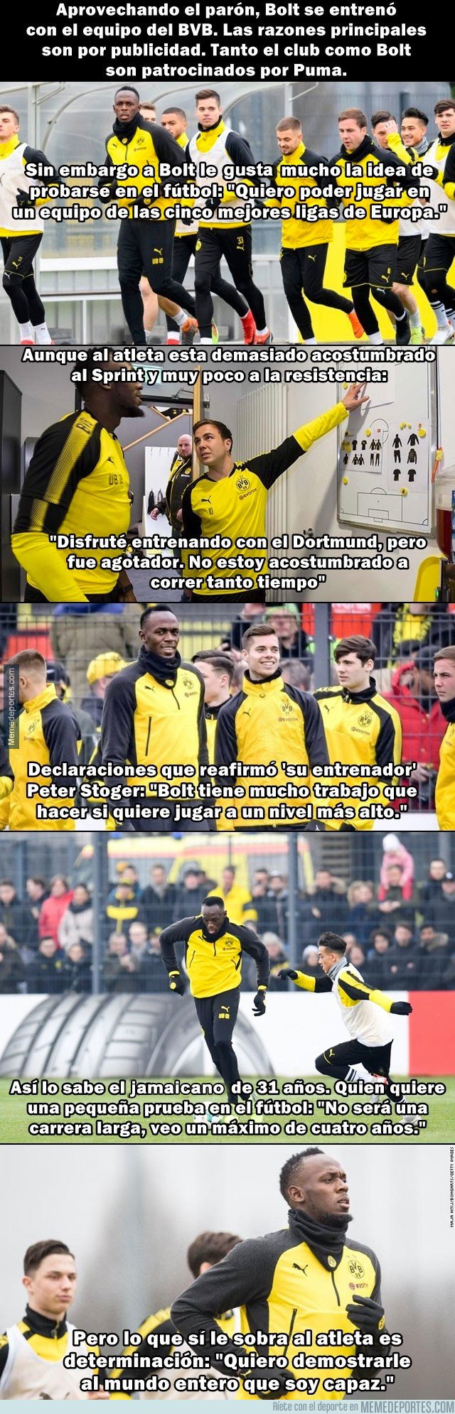1027022 - Las declaraciones de Bolt tras su entrenamiento con el Borussia Dortmund