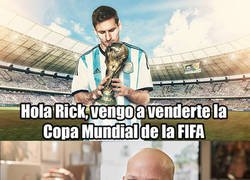 Enlace a Messi negociando con Rick de la casa de empeños