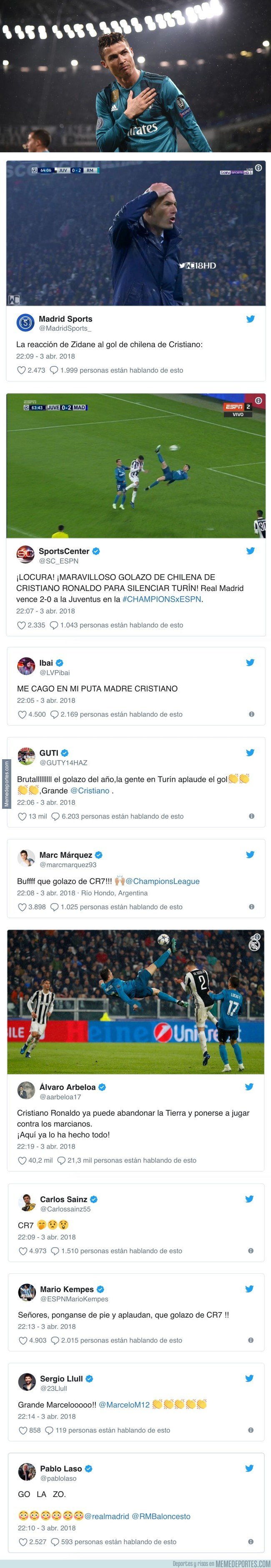 1028153 - Las exageradísimas (y justificadas) reacciones a la descomunal chilena de Cristiano Ronaldo