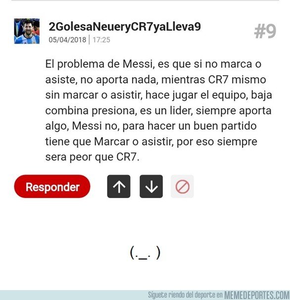 1028545 - Usuario lumbreras nos ilustra la diferencia entre Messi y Cristiano