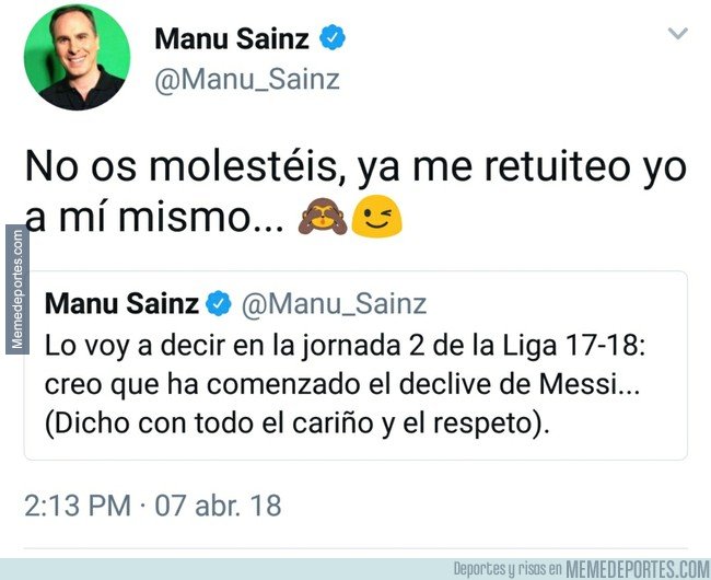 1028764 - Manu Sainz reconoce que Messi le retrató épicamente
