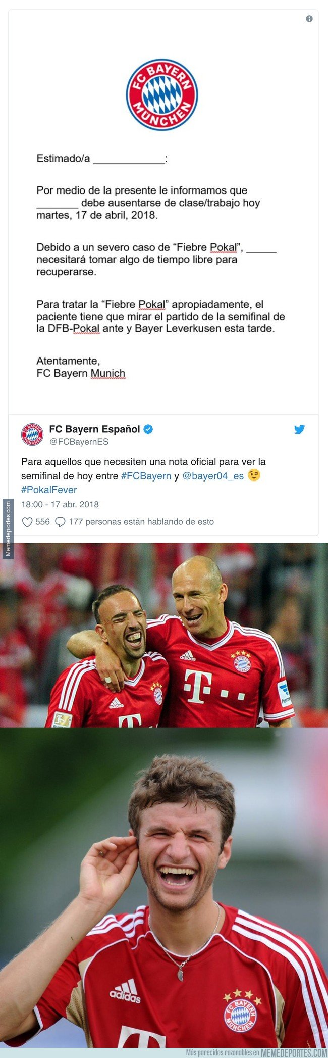 1030966 - La iniciativa del Bayern para ayudar a sus fans a faltar al trabajo con esta excusa muy creíble