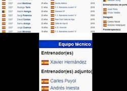 Enlace a Trolean la página de Wikipedia del Barça B y ponen un equipo técnico de ensueño