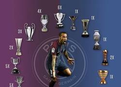 Enlace a Tras la copa francesa, Dani Alves es el jugador con más títulos