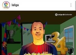 Enlace a La 'no muy lograda' felicitación de LaLiga a Iniesta en Instagram