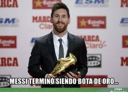 Enlace a Messi y su bota de oro en perspectiva