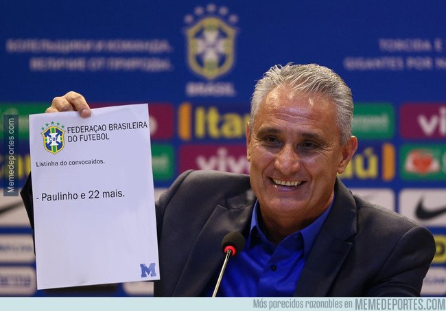 1033910 - Tite saca la lista de convocados de Brasil para el mundial