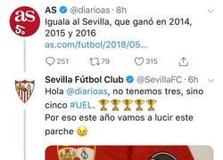 Enlace a La época dorada del periodismo, cuando el Sevilla tiene que recordarle al Diario AS cuántas Copas tienen