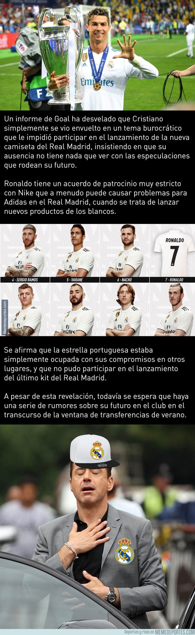 1036268 - La razón por la que Cristiano no aparece en la presentación de la nueva camiseta del Real Madrid