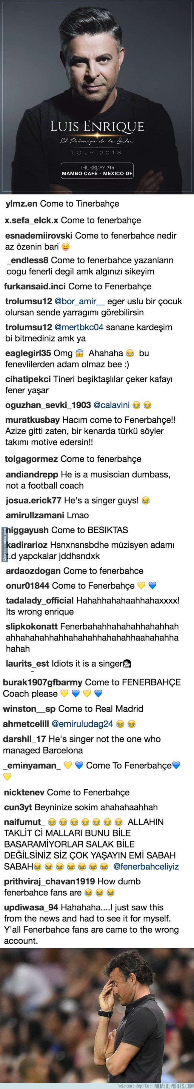 1036800 - Tras el rumor de Luis Enrique entrenando al Fenerbahçe, los fans turcos se equivocan de cuenta y se la lían a este otro Luis Enrique