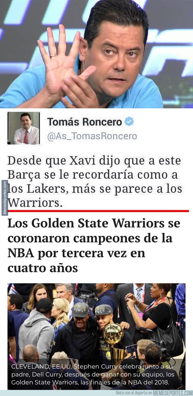 1036967 - Tomás Roncero es el culpable de que los Warriors no dejen de ganar anillos de la NBA, por @ElChirincirco