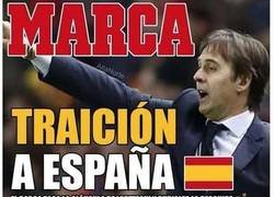 Enlace a Ésta hubiera sido la portada de Marca si Lopetegui hubiese ido al Barça, por @IniestismoFCB_
