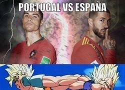 Enlace a España vs Portugal a lo Dragon Ball