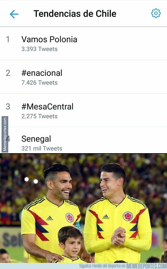 1040557 - Este fue el trending topic en Chile cuando jugaba Colombia