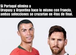 Enlace a Cristano Ronaldo vs Messi en cuartos de final