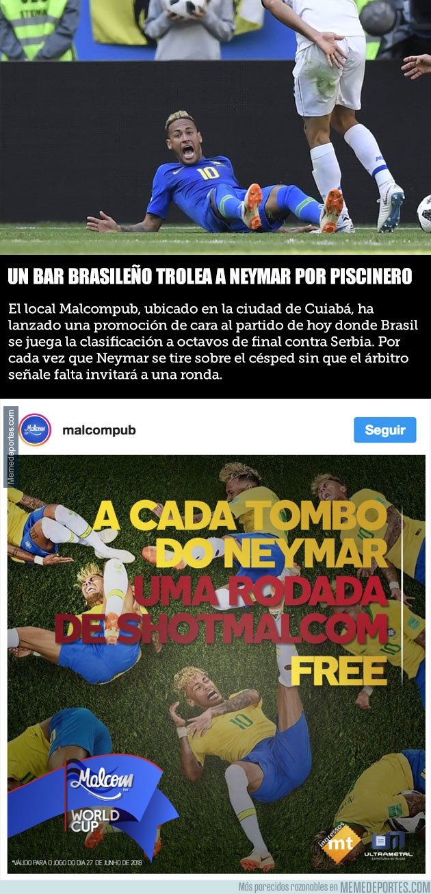 1041020 - Un bar brasileño trolea a Neymar por piscinero