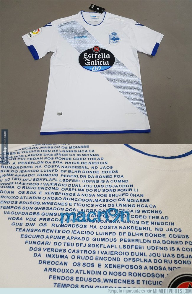 1045001 - Todo el mundo se está riendo por lo que dice la letra pequeña de la camiseta falsificada del Deportivo