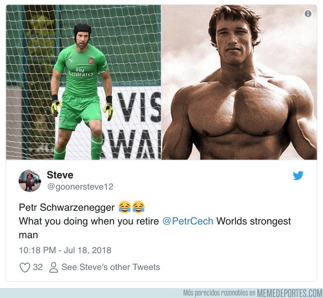 1045738 - Cech llega de vacaciones totalmente mazado y la gente lo compara con Hulk