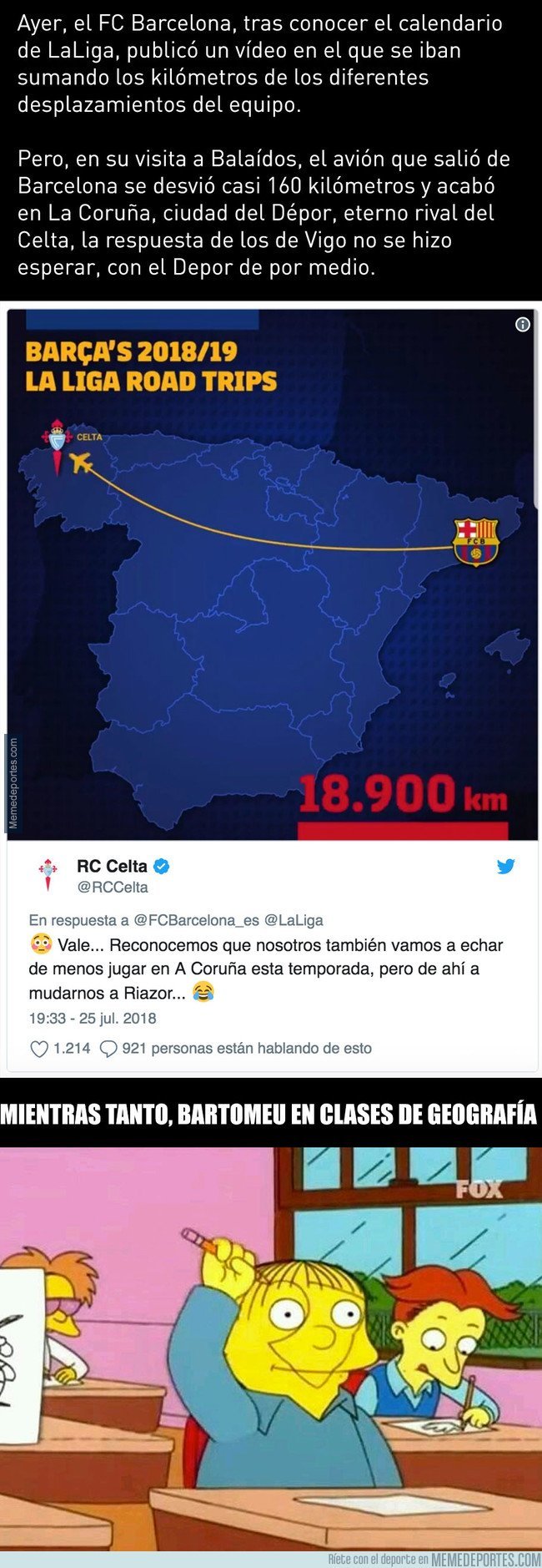 1046170 - El Celta se ríe del Barça tras su fail garrafal en geografía