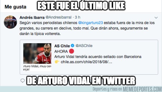1046673 - El Último like de Arturo Vidal en Twitter...