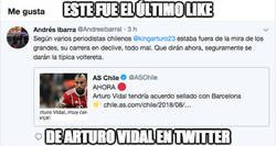 Enlace a El Último like de Arturo Vidal en Twitter...
