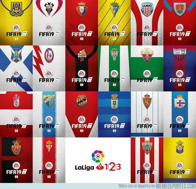Las carátulas de los equipos la Liga 123