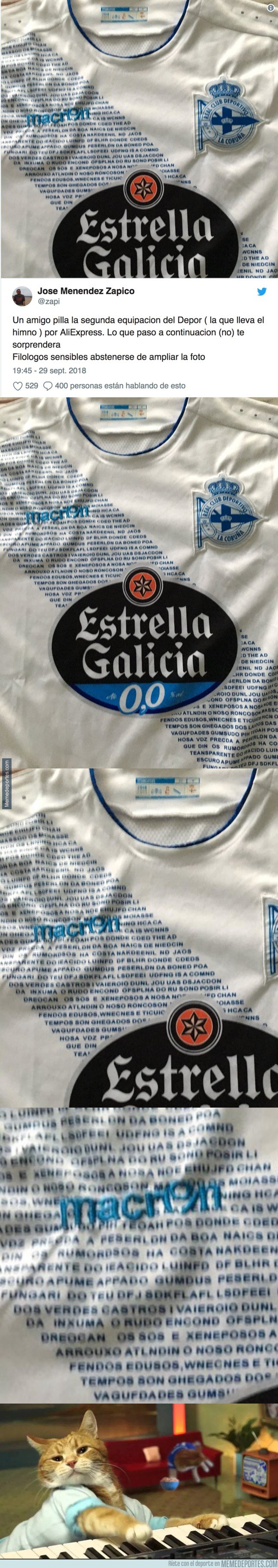 1051969 - Pide por Aliexpress la camiseta del Deportivo y recibe una versión surrealista