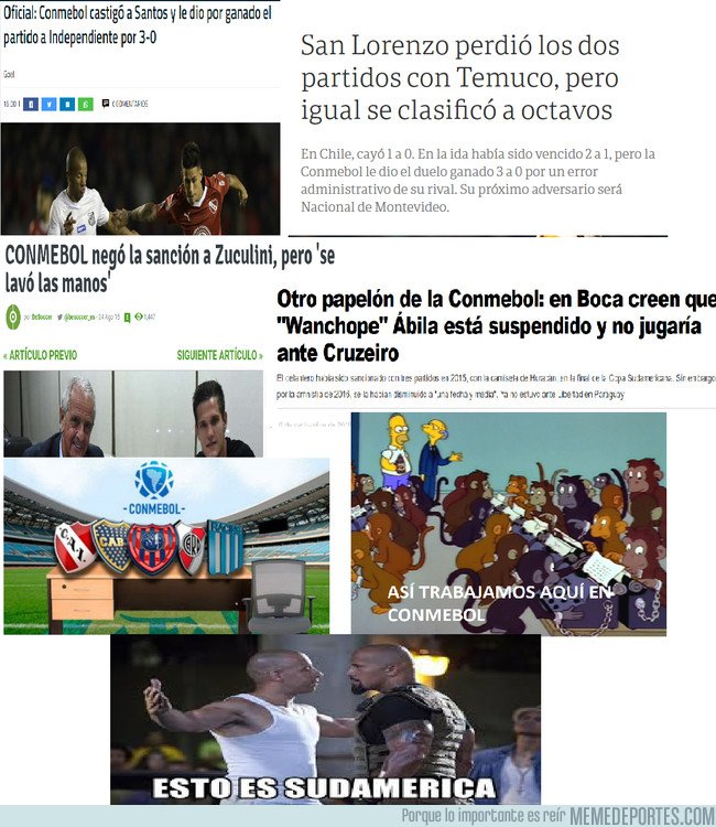 1052311 - CONMEBOL... Sobran las palabras. Escandalosos problemas en sus torneos