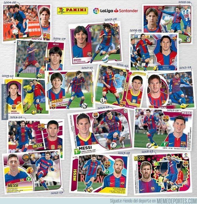 1053351 - Los 14 cromos de Messi desde que debutó con el Barça