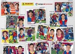 Enlace a Los 14 cromos de Messi desde que debutó con el Barça