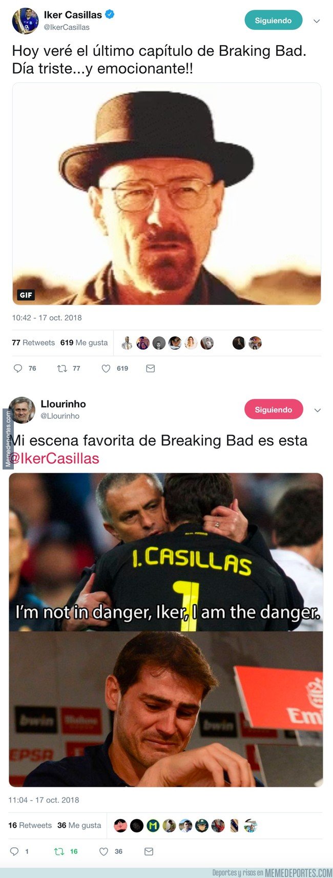 1053421 - @Llourinho destroza a Casillas con esta sublime respuesta tras decir que hoy acaba Breaking Bad