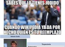 Enlace a Wikipedia dice que Conté es el entrenador del Madrid