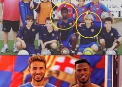 Enlace a Dos canteranos y amigos de infancia del Barça se reencontraron ayer
