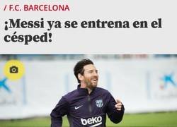 Enlace a ¡Messi vuelve a ejercitarse!
