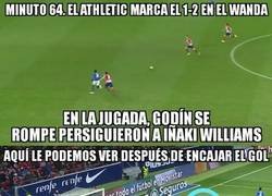 Enlace a La espectacular prueba de sacrificio de Diego Godín contra el Athletic Club