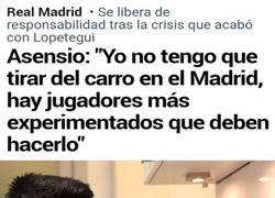 Enlace a Buen lavado de manos de Asensio ante la crisis del Madrid