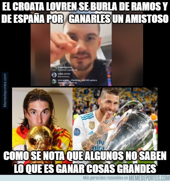 1056431 - Lovren se burla de Sergio Ramos y de España en Instagram