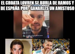 Enlace a Lovren se burla de Sergio Ramos y de España en Instagram