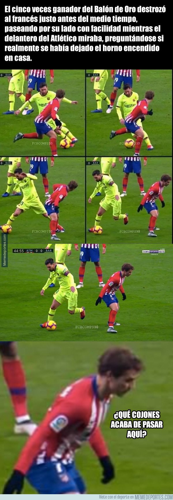 1057205 - Messi finiquitó a Griezmann con un regate y lo mejor es la reacción del francés