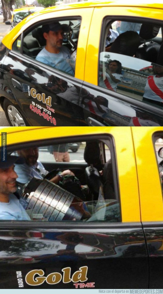 1057376 - La Copa Libertadores tuvo que salir del Monumental... ¡en Taxi!